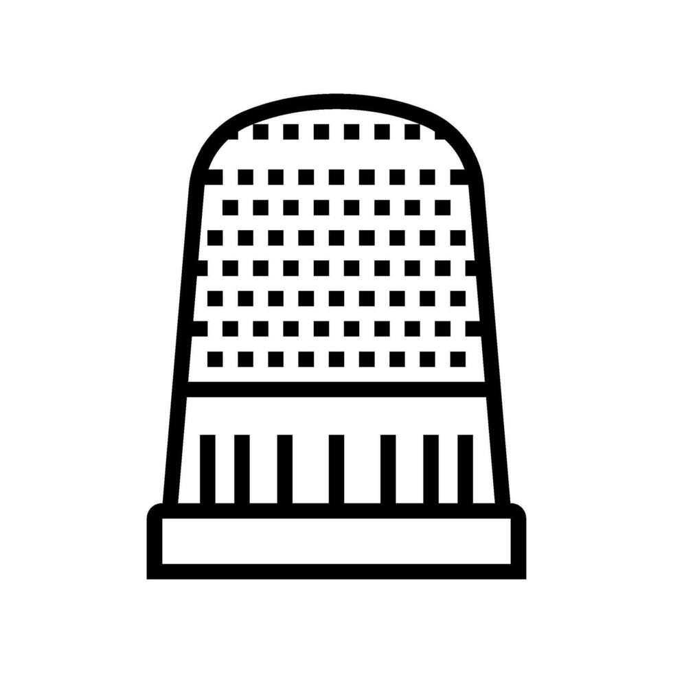 thimble embroidery hobby line icon vector illustration