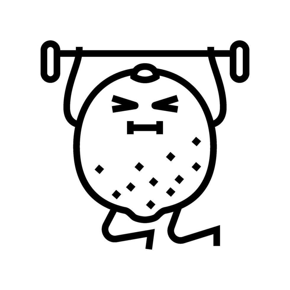 lime fruit fitness character line icon vector illustration