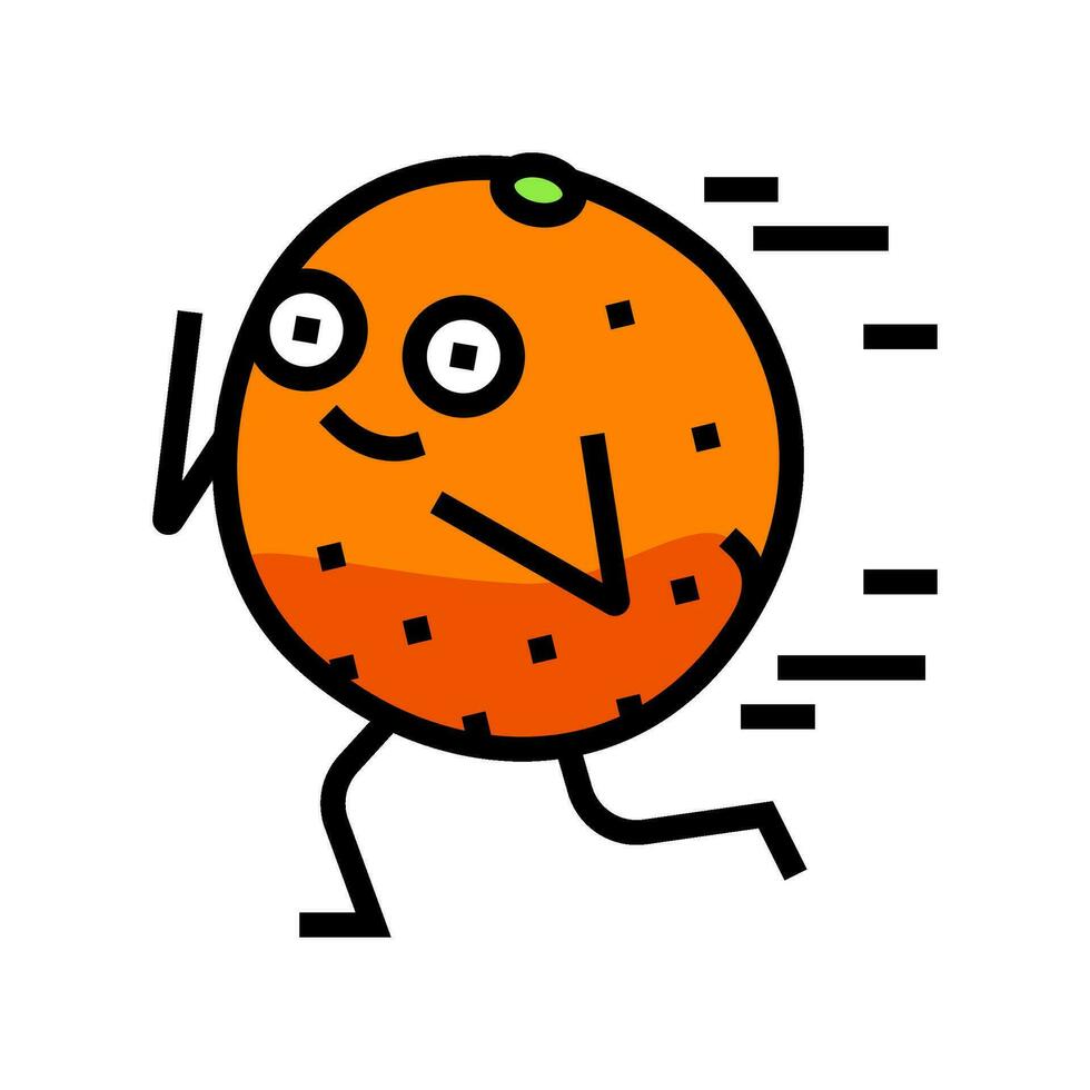 orange fruit fitness character color icon vector illustration