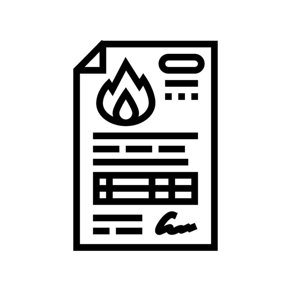 contrato gas Servicio línea icono vector ilustración