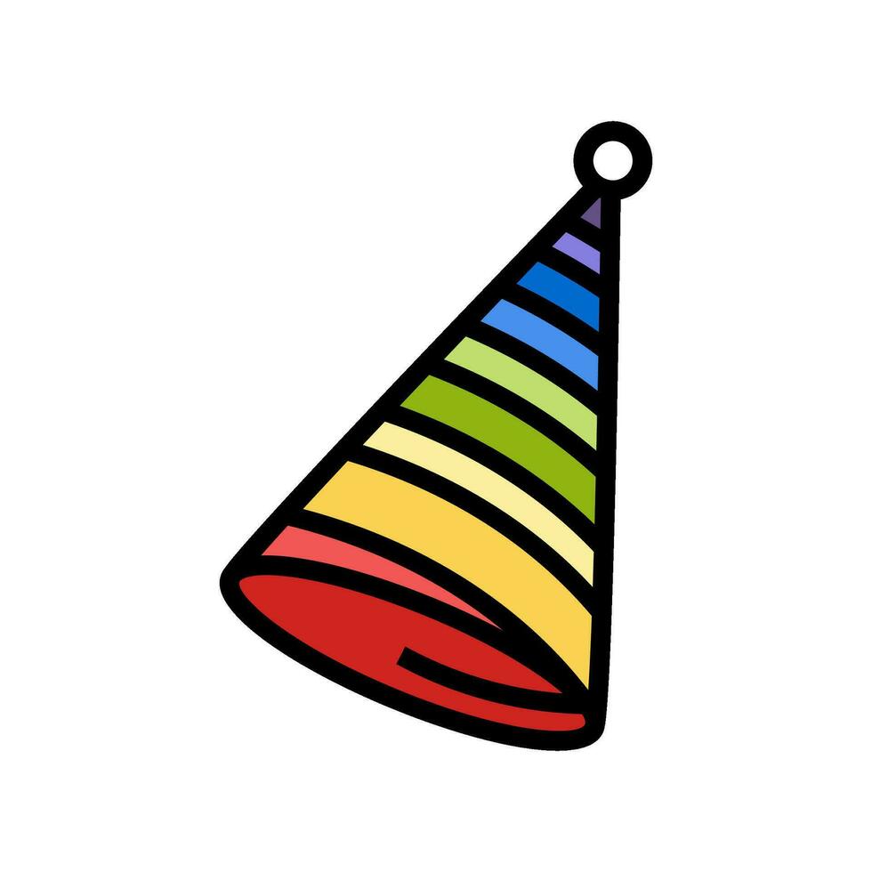 party hat cap color icon vector illustration