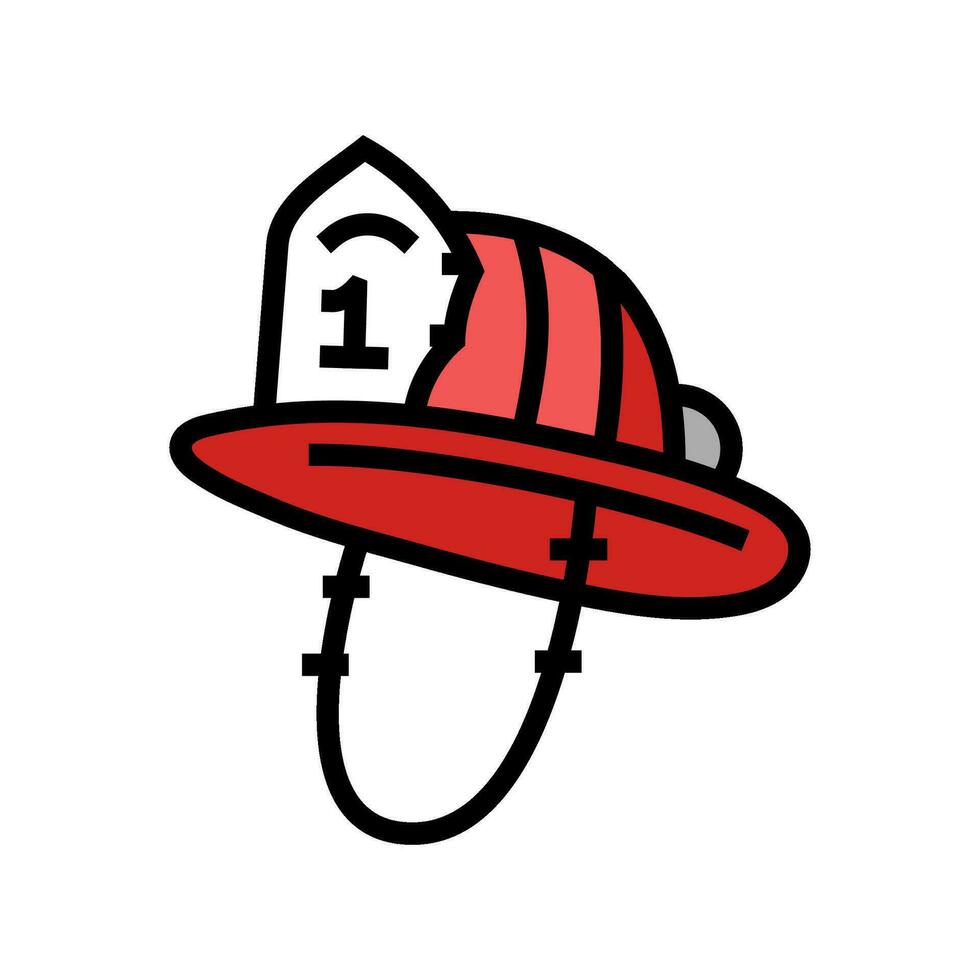 firefighter hat cap color icon vector illustration