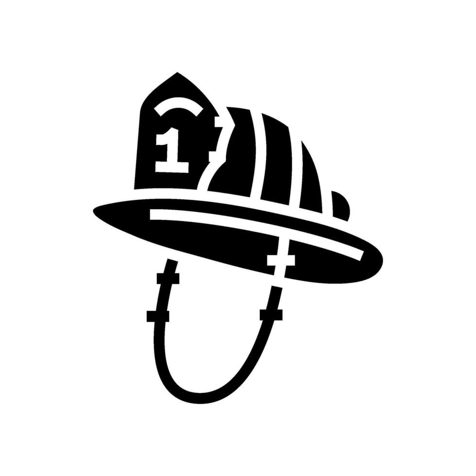 firefighter hat cap glyph icon vector illustration