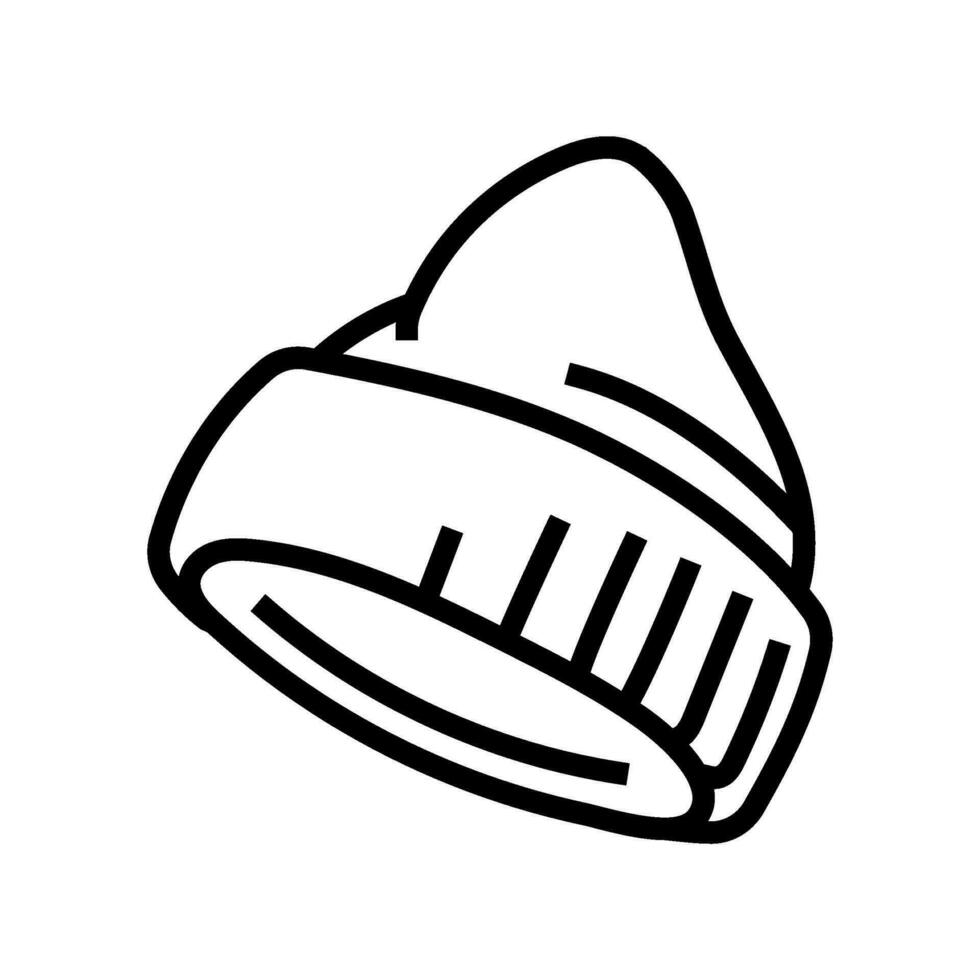 invierno sombrero gorra línea icono vector ilustración