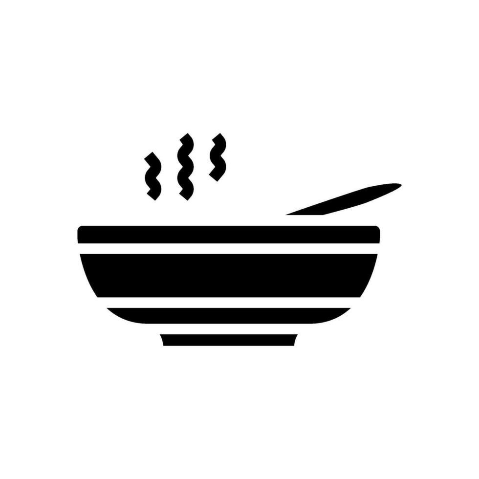 hot soup glyph icon vector illustration