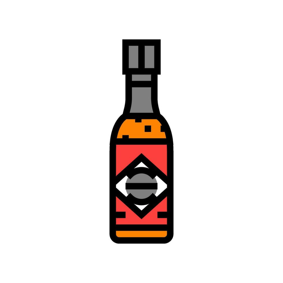 hot sauce bottle color icon vector illustration