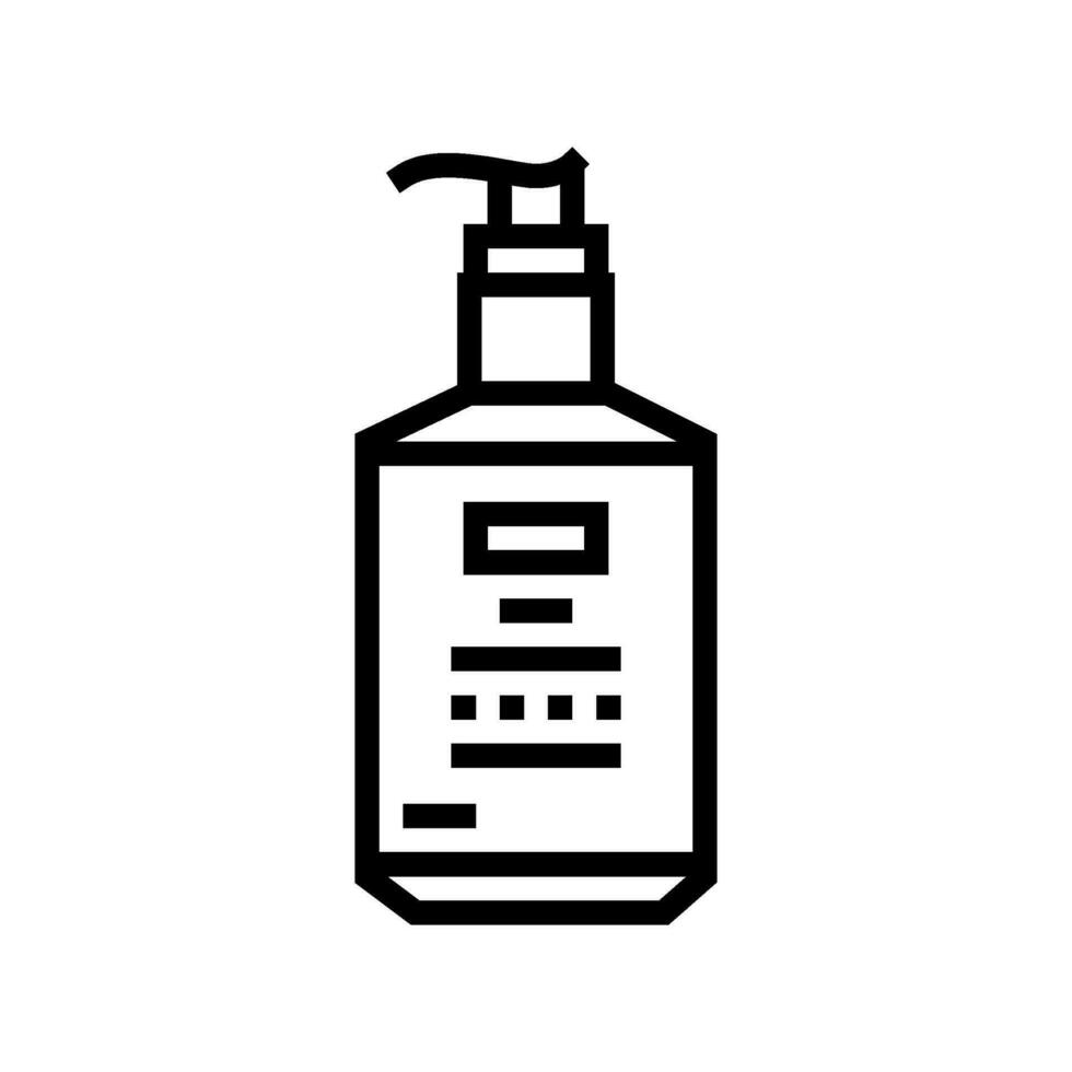 mano desinfectante higiene línea icono vector ilustración