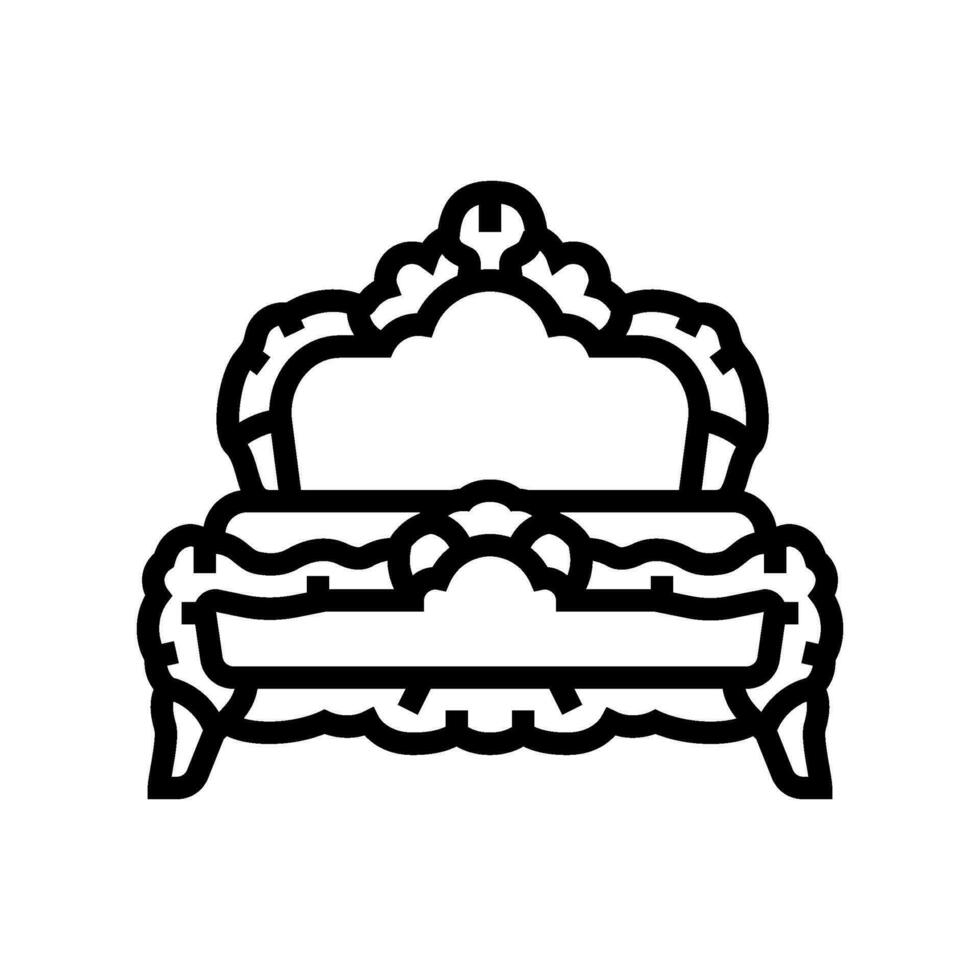 bed luxury royal line icon vector illustration