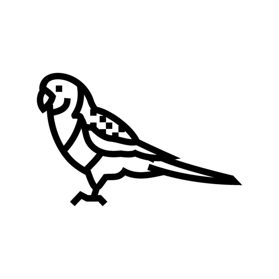 oriental rosella loro pájaro línea icono vector ilustración