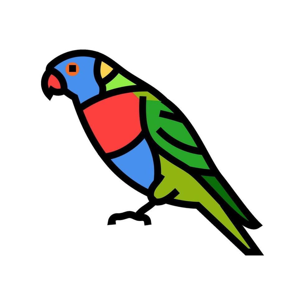 arco iris lorikeet loro pájaro color icono vector ilustración