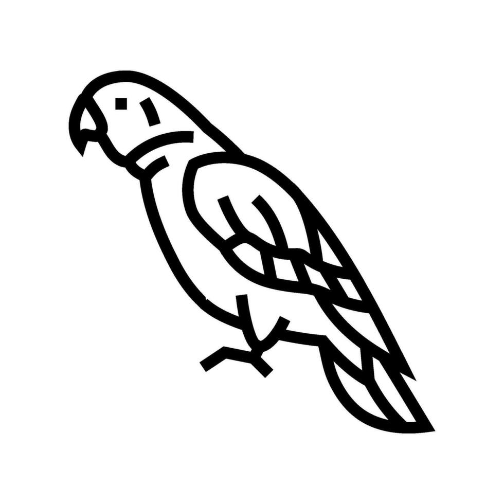 amazon parrot bird line icon vector illustration