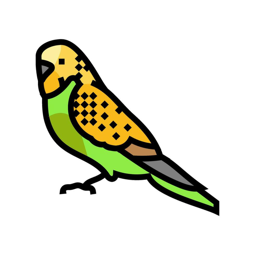 budgerigar parakeet bird parrot color icon vector illustration