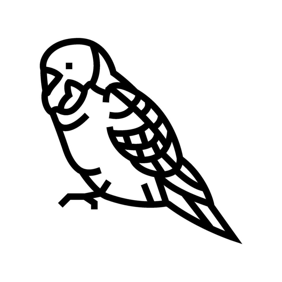 budgerigar parakeet parrot bird line icon vector illustration