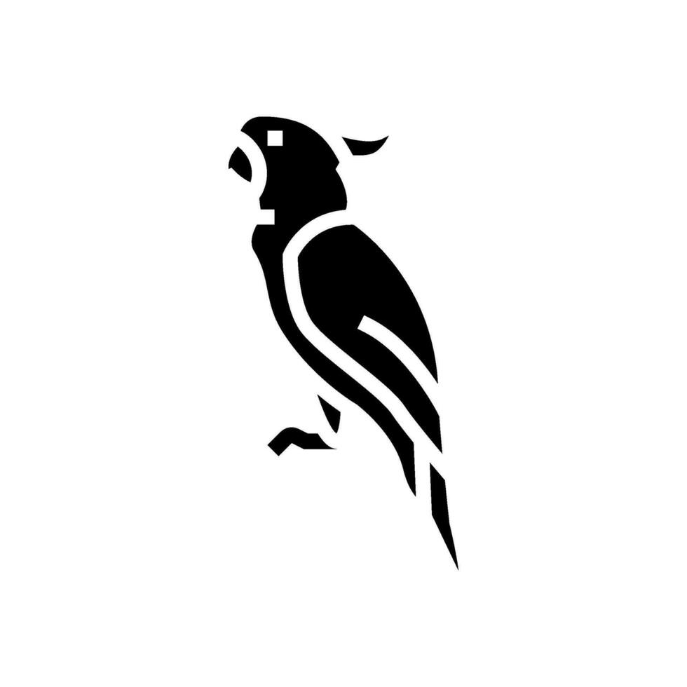 cockatoo parrot bird glyph icon vector illustration