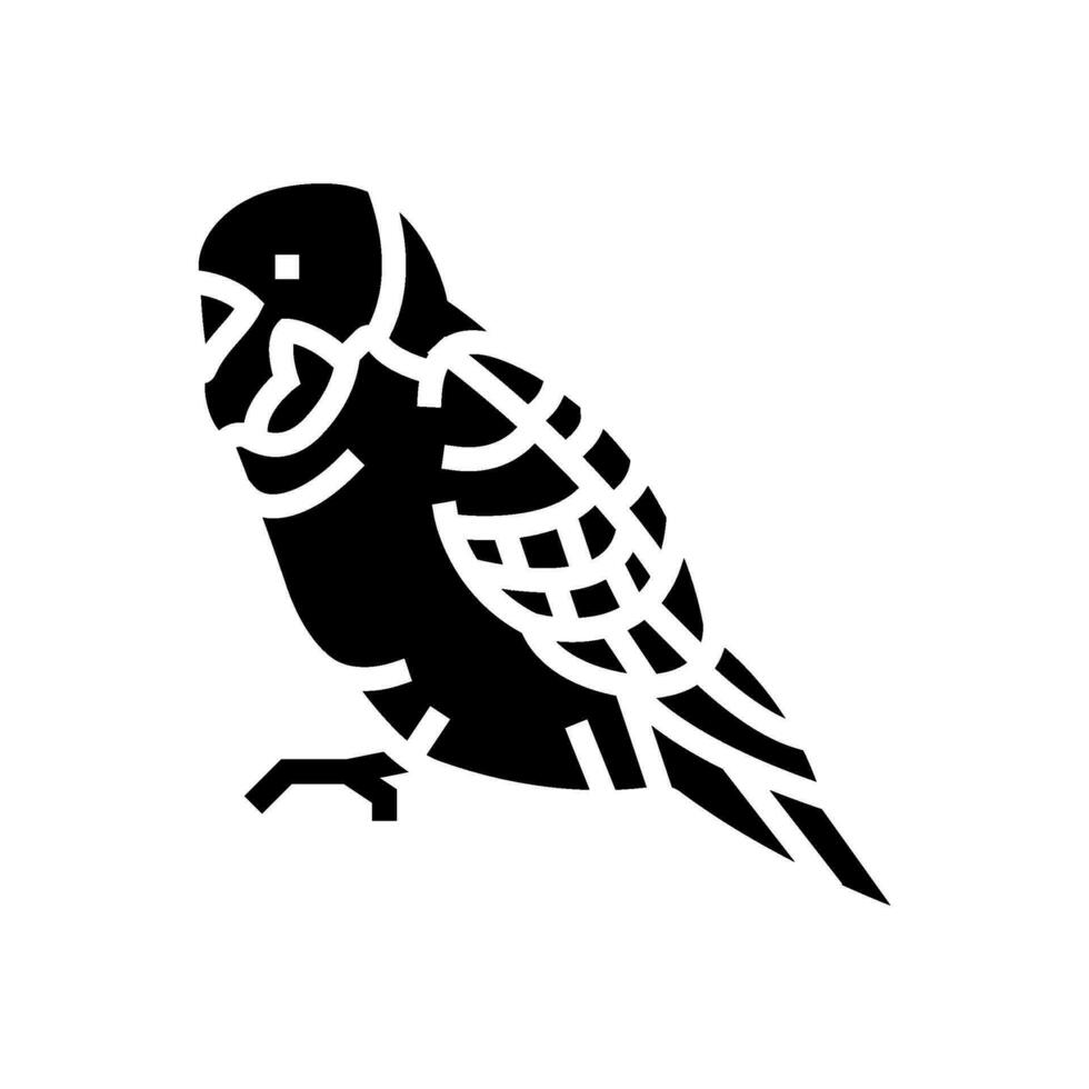 budgerigar parakeet parrot bird glyph icon vector illustration