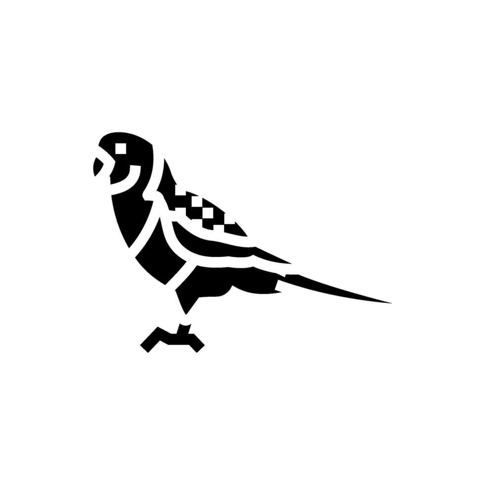 oriental rosella loro pájaro glifo icono vector ilustración