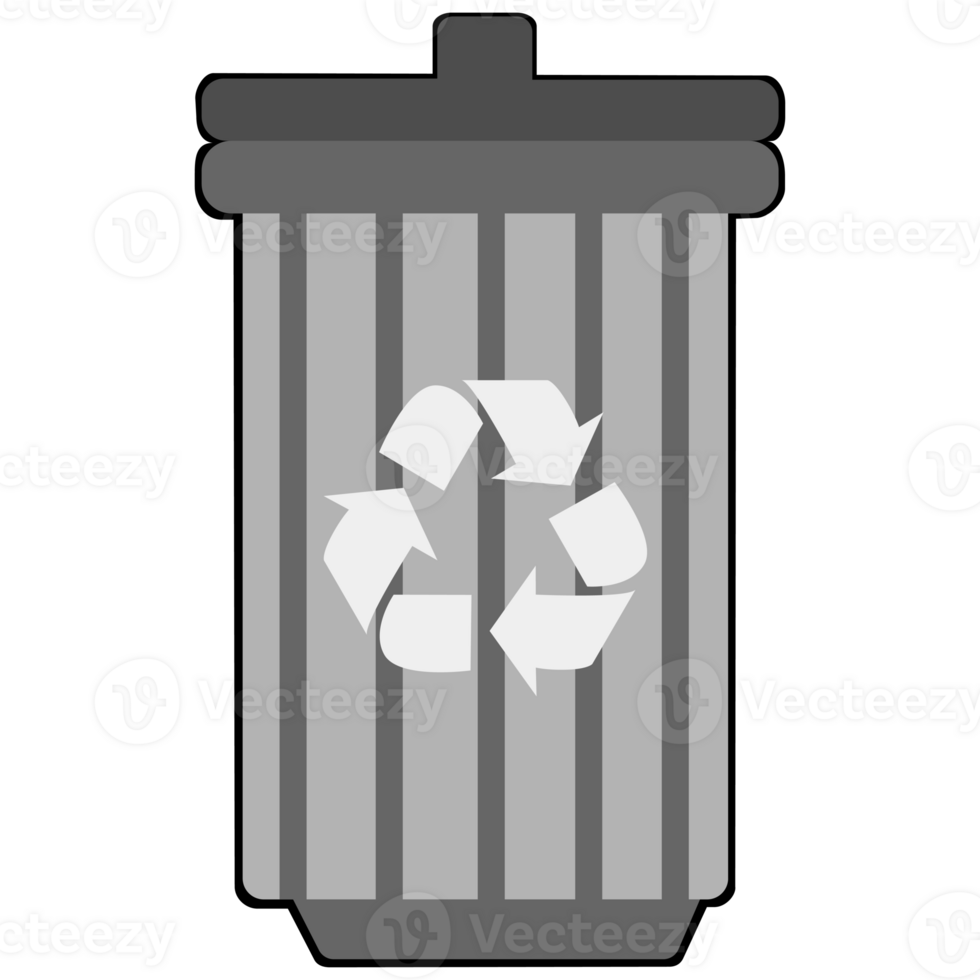 Recycle bin clipart flat design on transparent background, save world