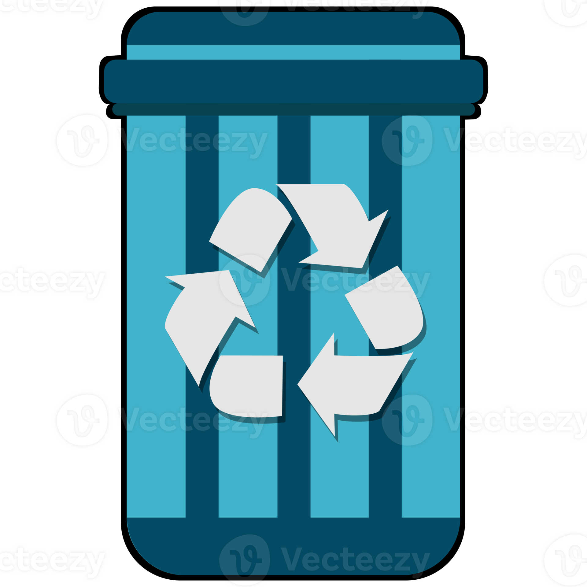 Recycle bin clipart flat design on transparent background, save world