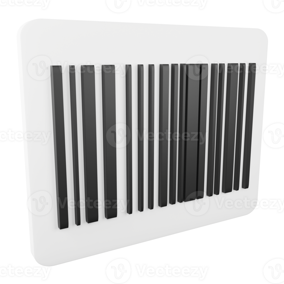 Barcode clipart flat design icon isolated on transparent background, 3D render logistic and delivery concept png