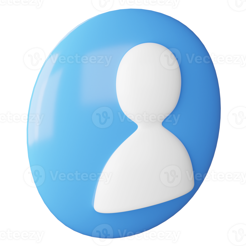 Account profile icon clipart flat design icon isolated on transparent background, 3D render social media concept png