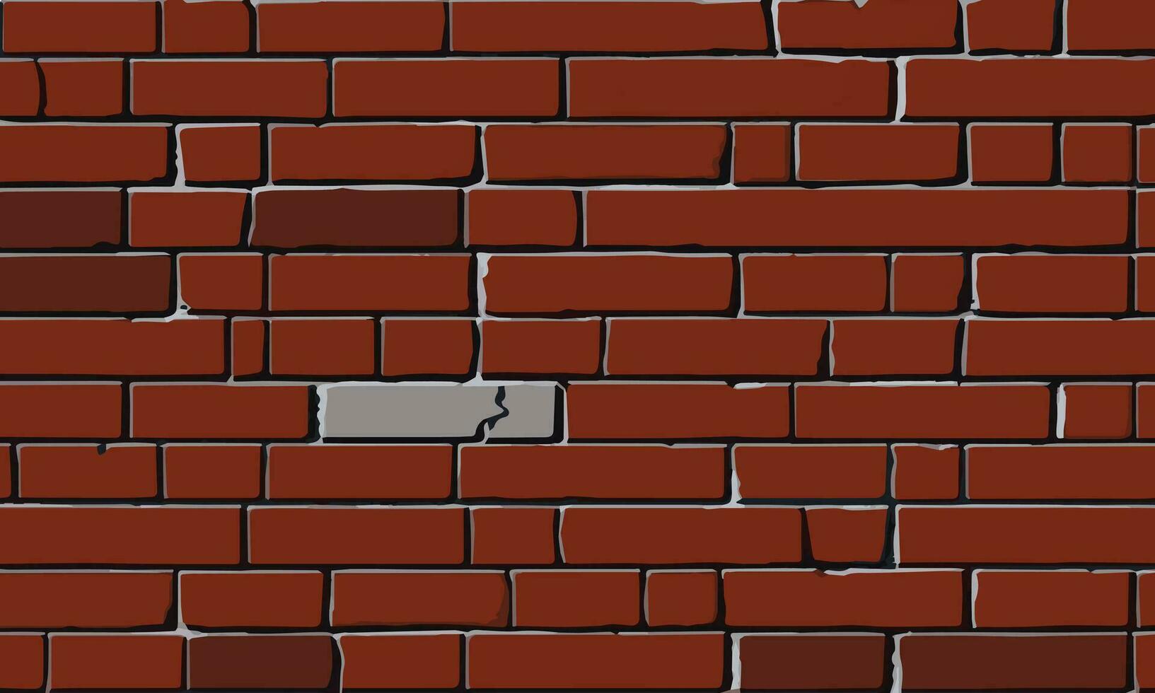 Brown break brick wall vector illustration background. old brick wall vintage texture vector