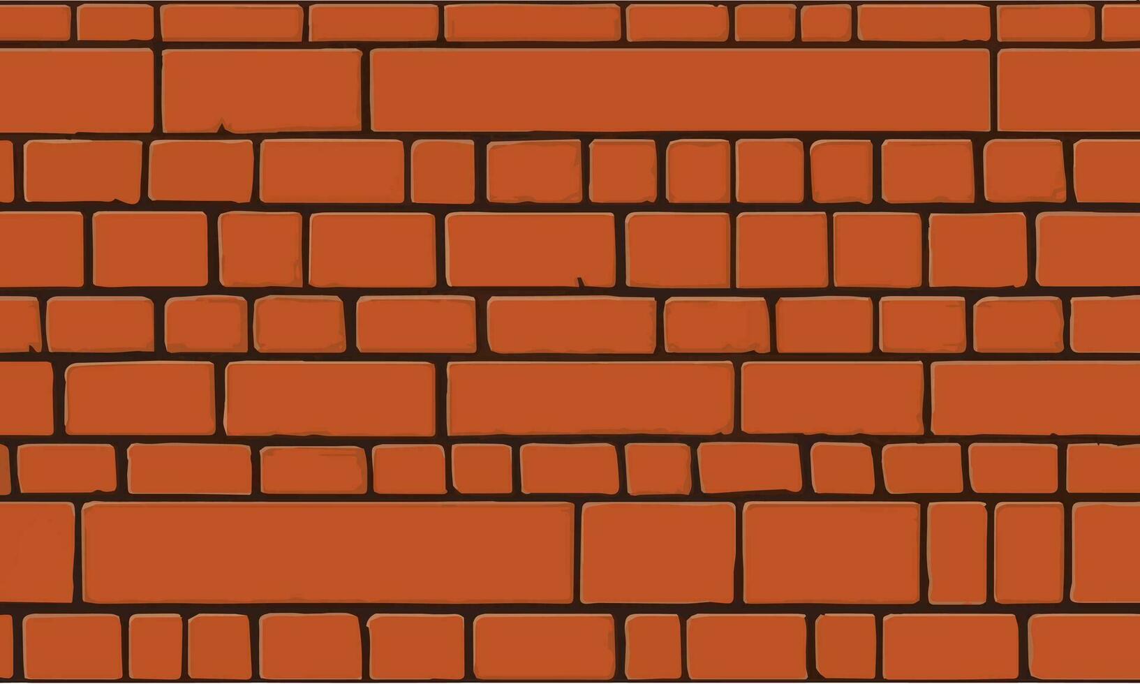 Brown brick wall vector illustration background. brick wall closeup texture vector