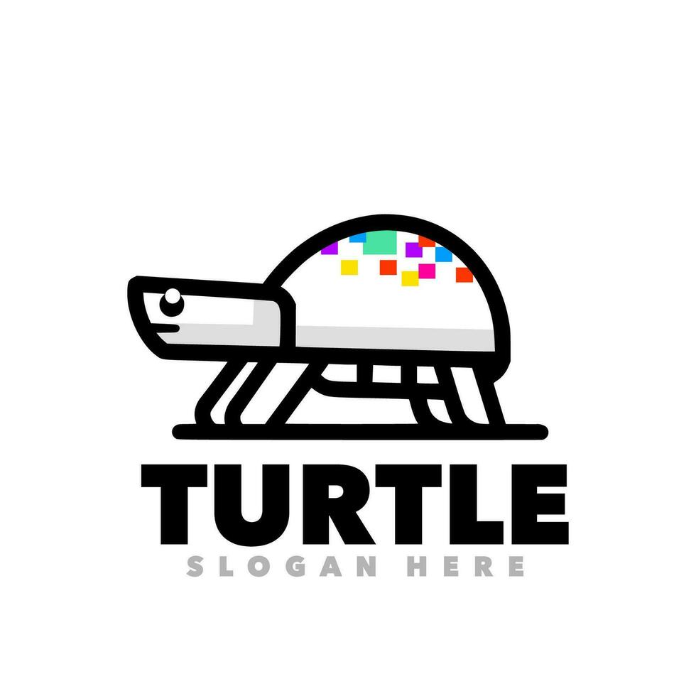 Turtle pixel logo vector