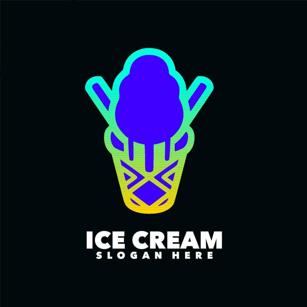hielo crema helado degradado vector