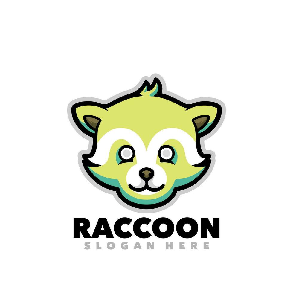 Cute head raccoon vector