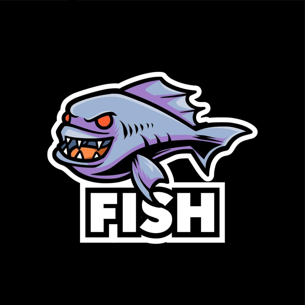 Fish predator logo vector