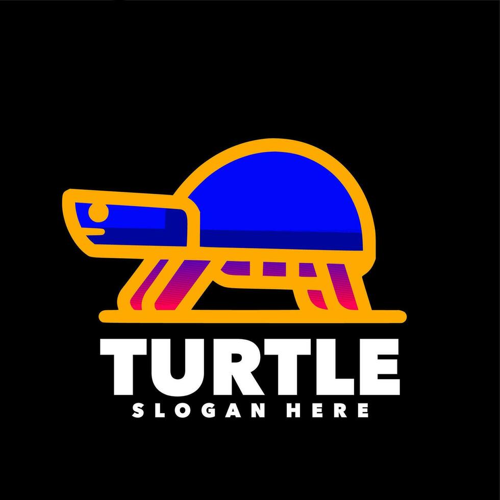 Turtle colorful line art vector