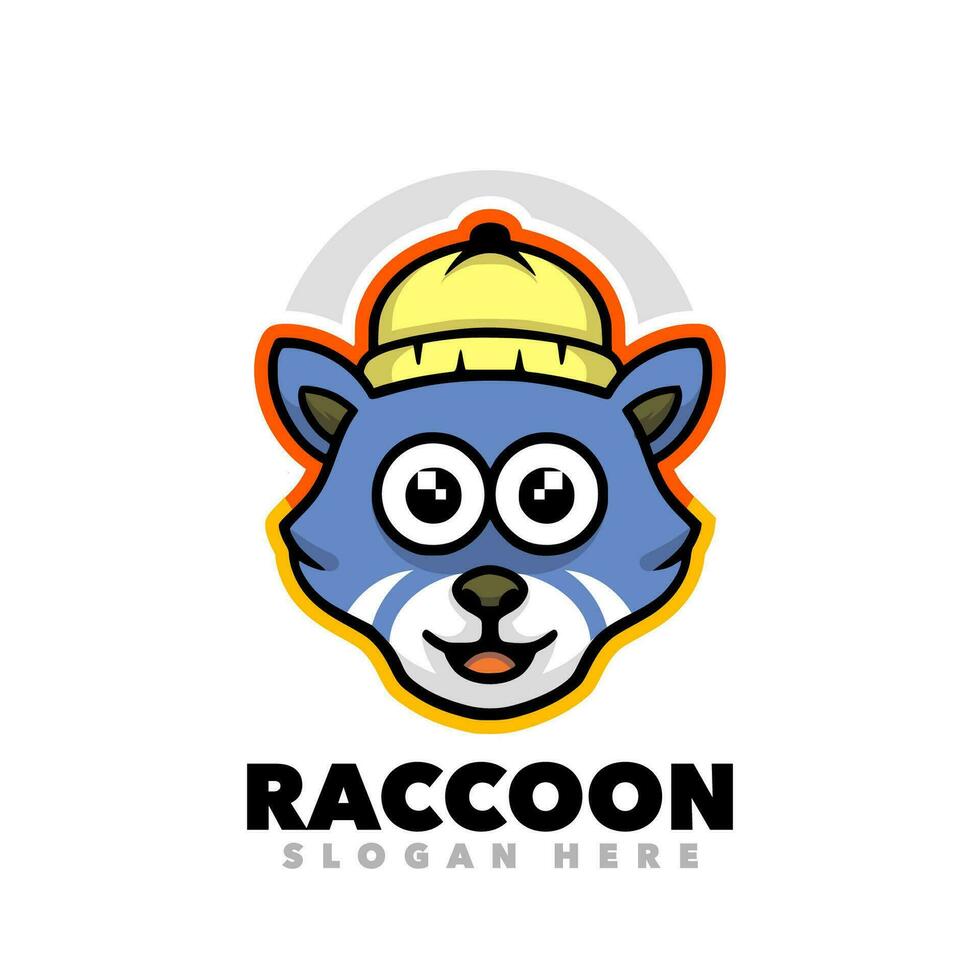 Cute head racoon vector