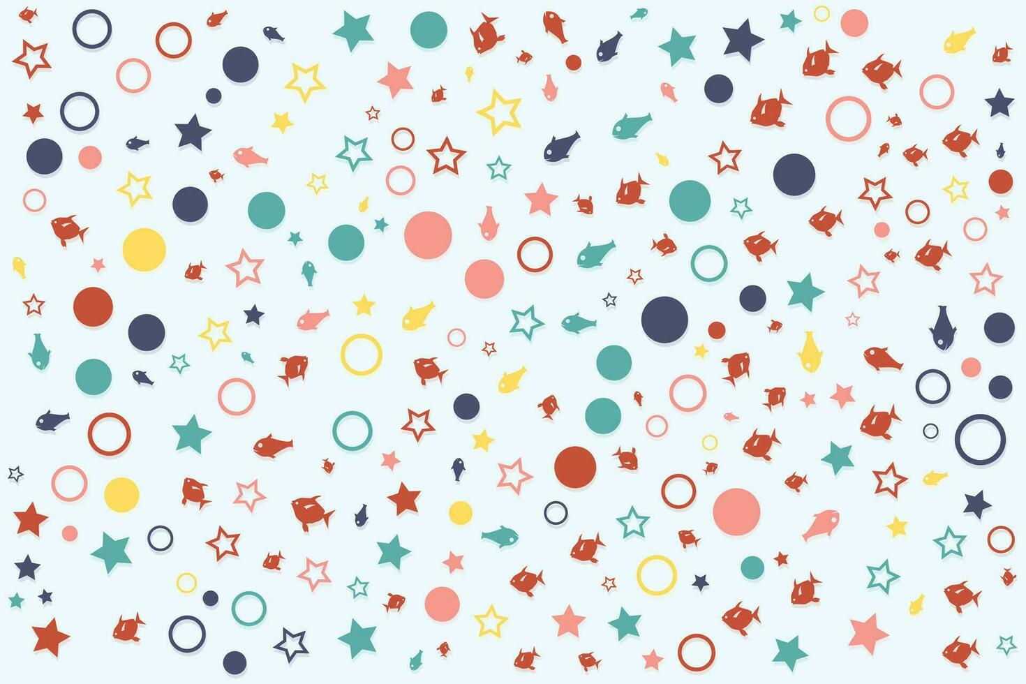 Seamless fish and dot abstract polka repeat textile pattern on white background for t-shirts, book covers, and print template design vector