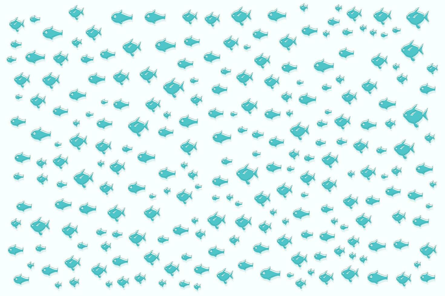 Seamless sea fish artistic textile texture pattern on white background vector