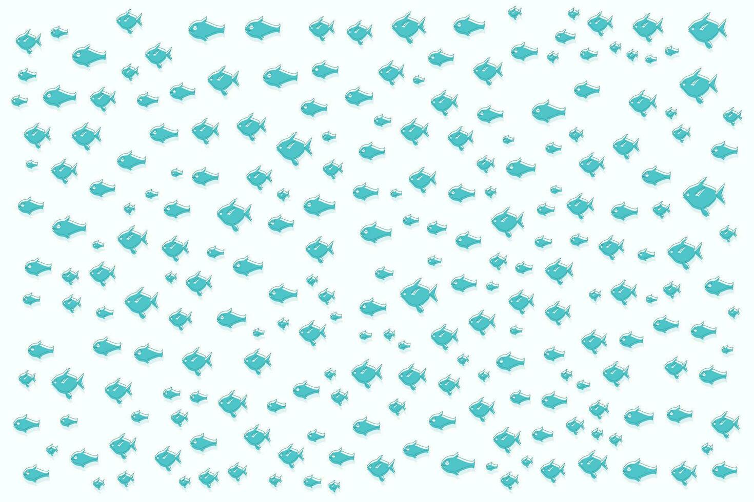 Seamless sea fish artistic textile texture pattern on white background vector