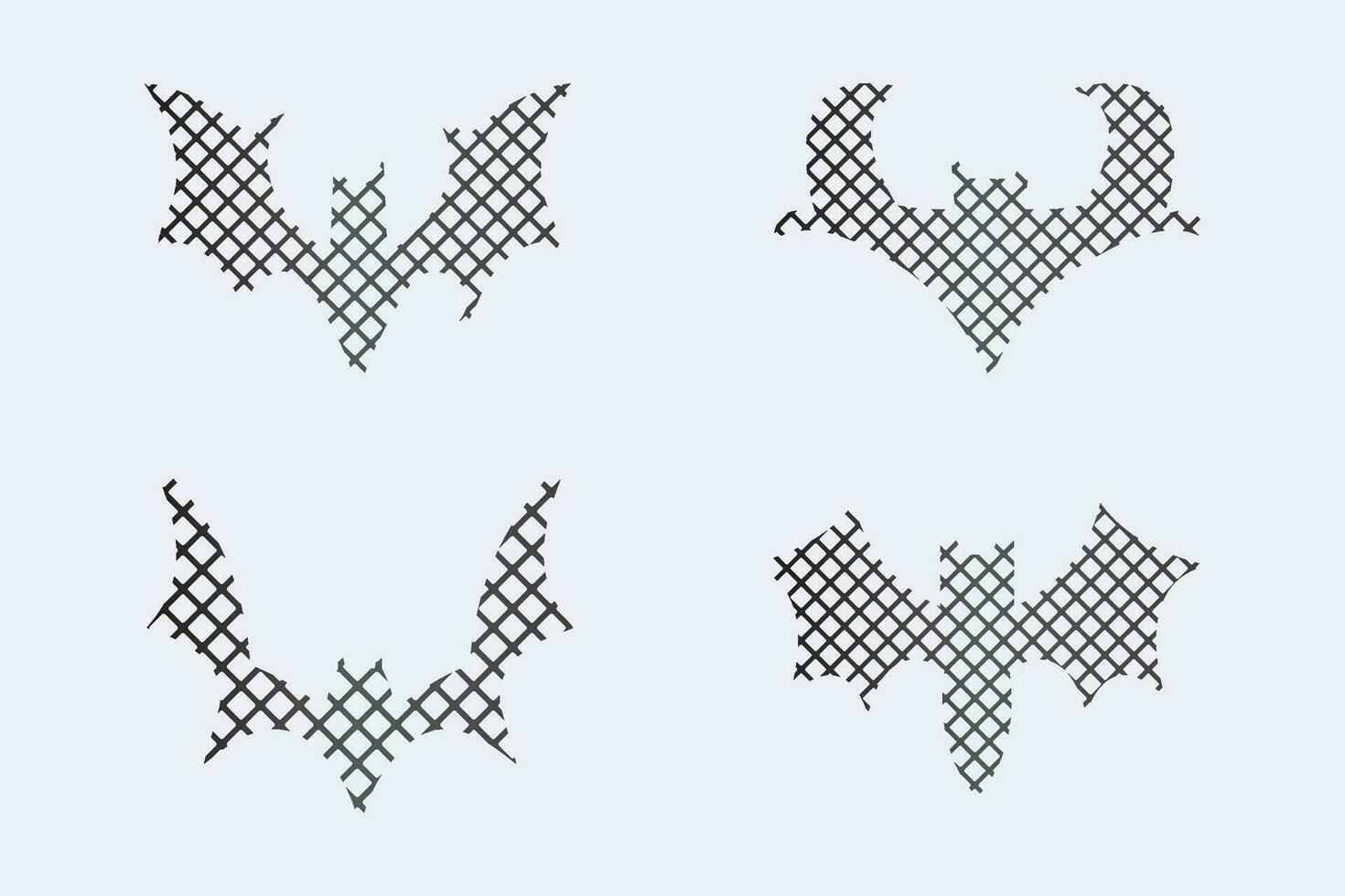 Gradient line pixel texture graph bat design on white background for halloween festival. vector