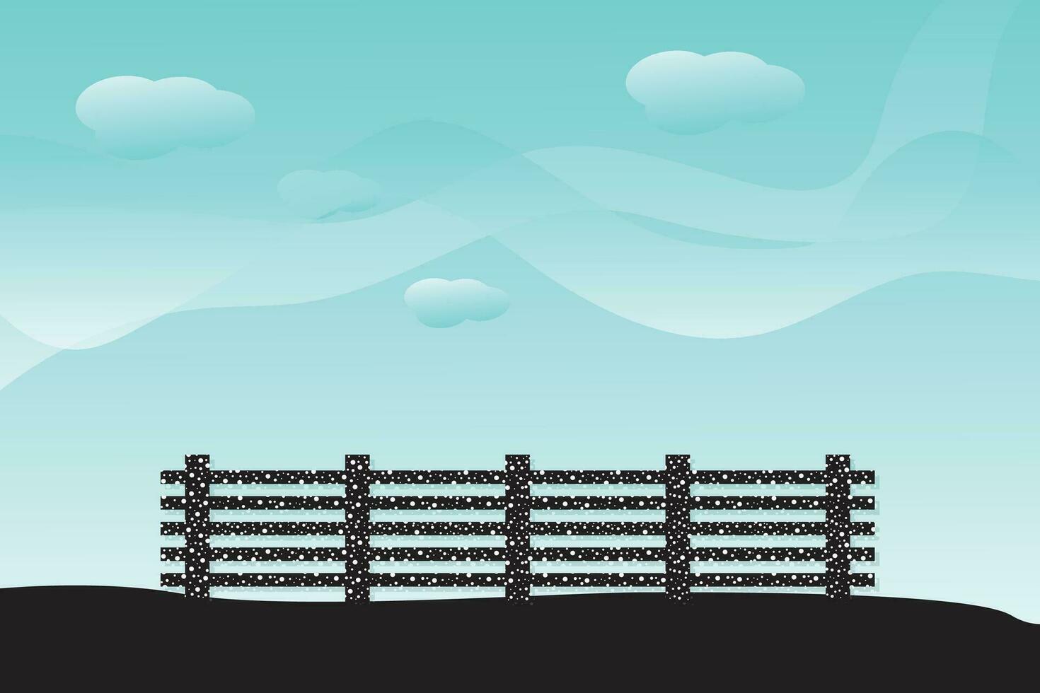 Black wooden texture board border fence vector