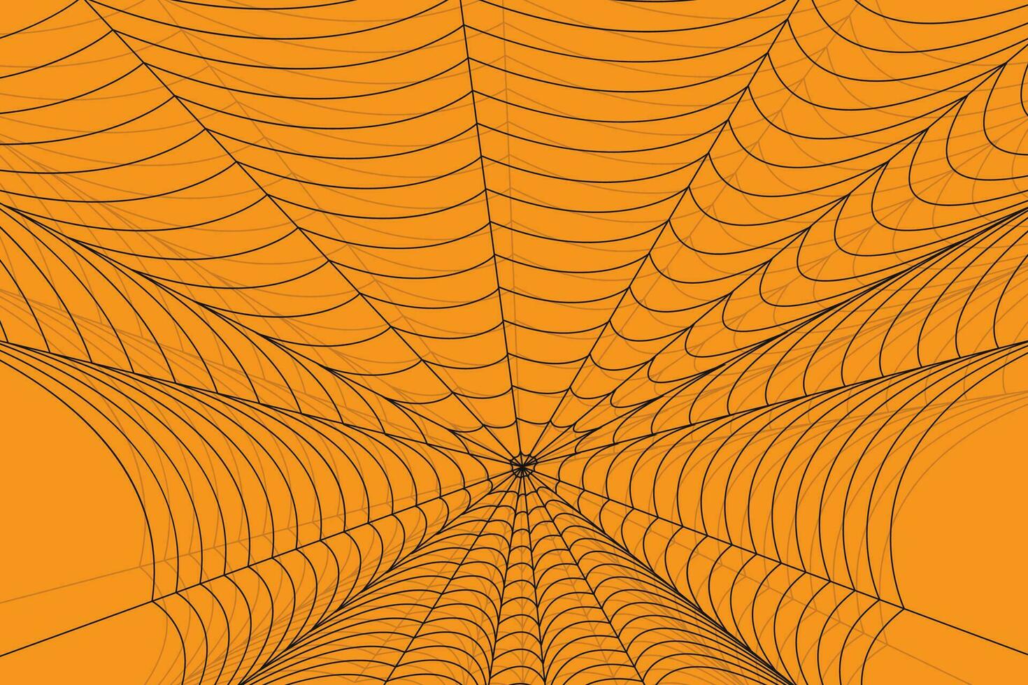 Halloween spider web net texture pattern on orange background vector