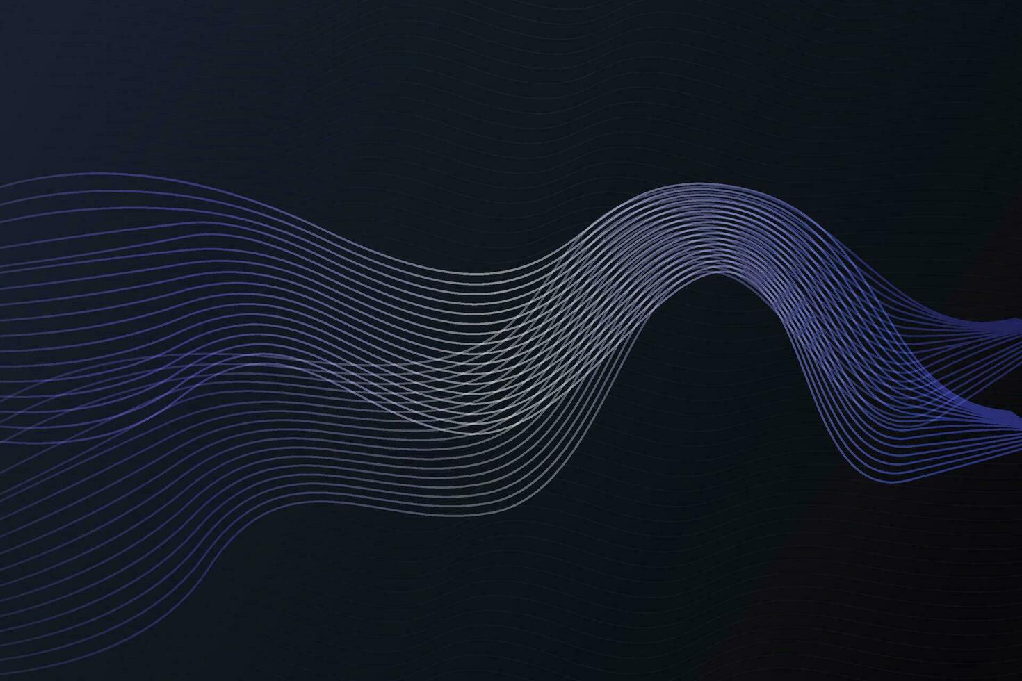 Wavy curve futuristic geometric lines texture dark blue and black background vector