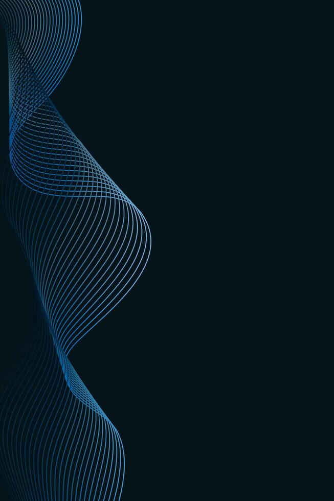 Linear abstract gradient waves. Vector design banner poster