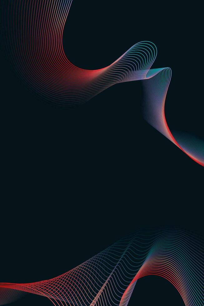 Linear abstract waves neon colors gradient. Vector design banner