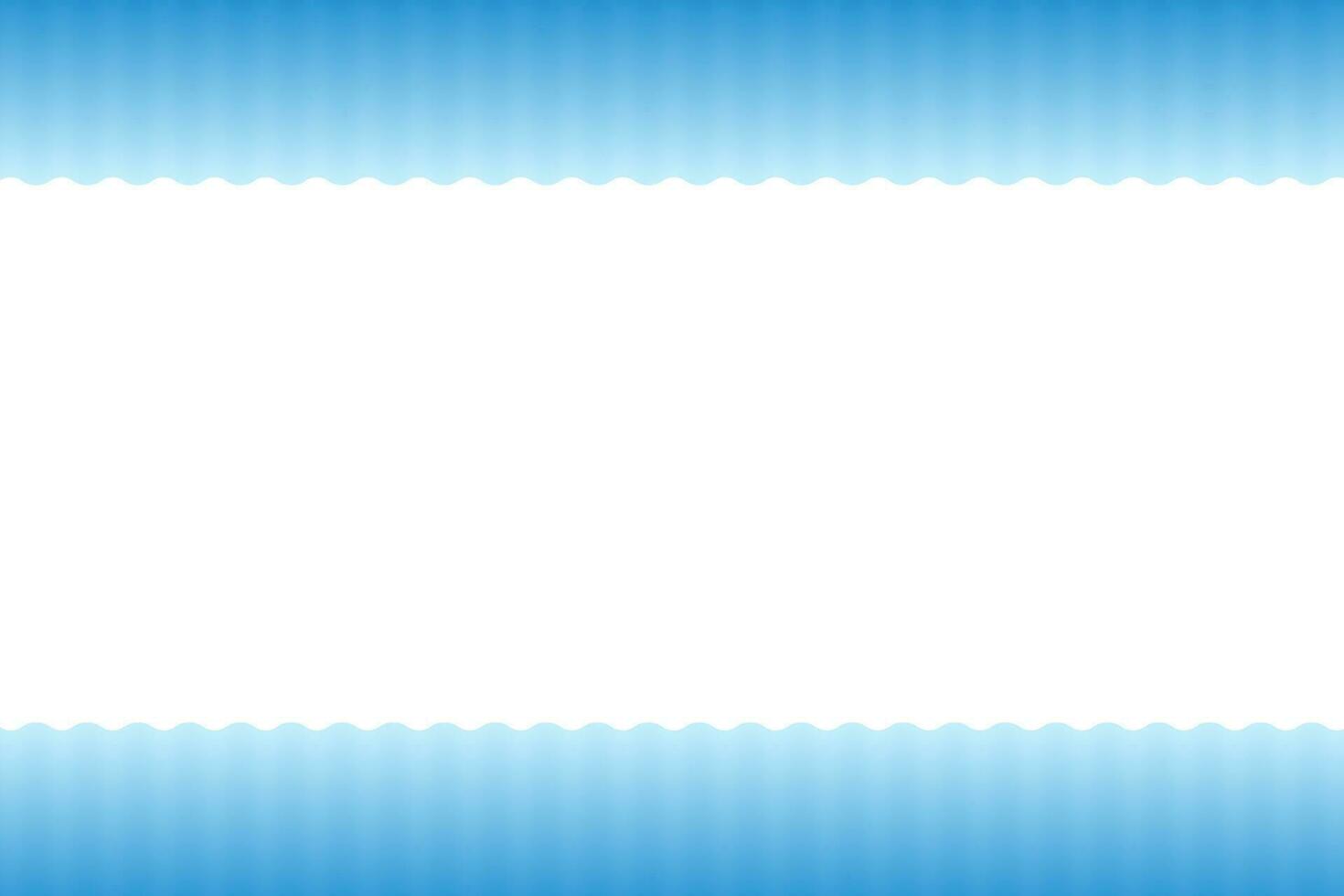 Blue waves with gradient decorative frame border, vector design template, abstract water waves