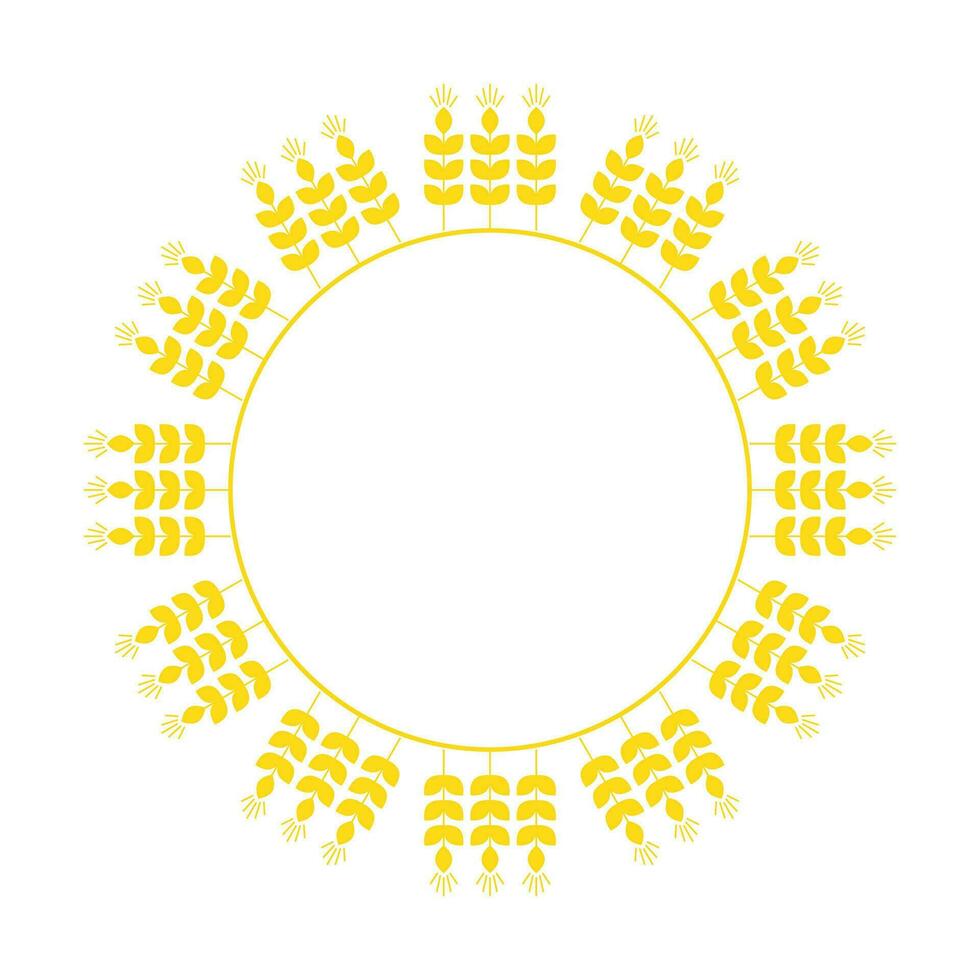 guirnalda marco hecho de espiga. vector ilustración de un aislamiento. ucranio nacional colores
