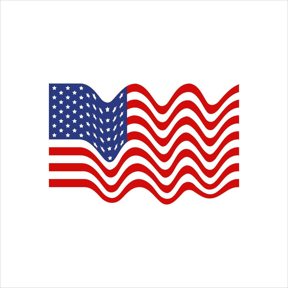 American flag, Patriotic symbol of the USA, Vector illustration of isolates