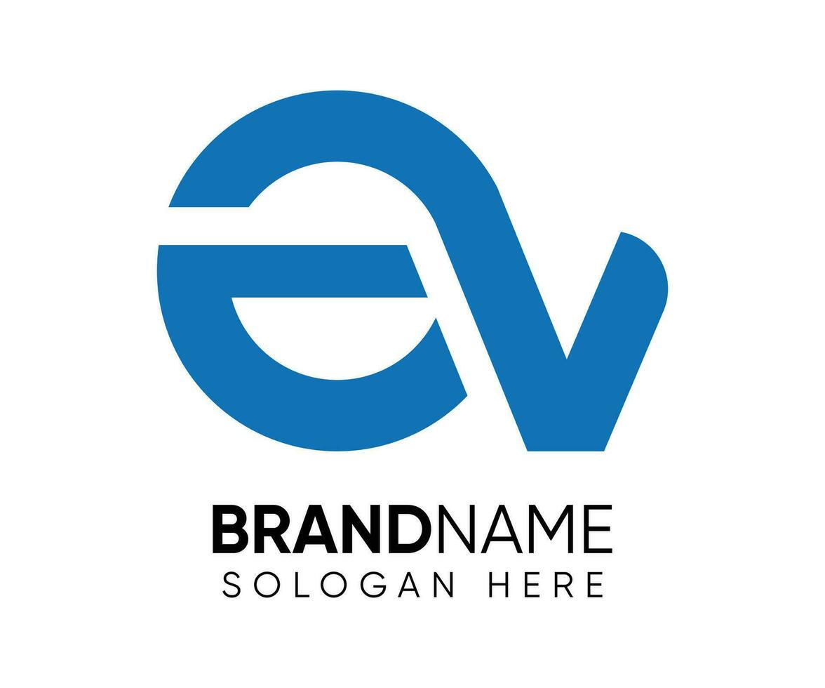 EV logo design vector template