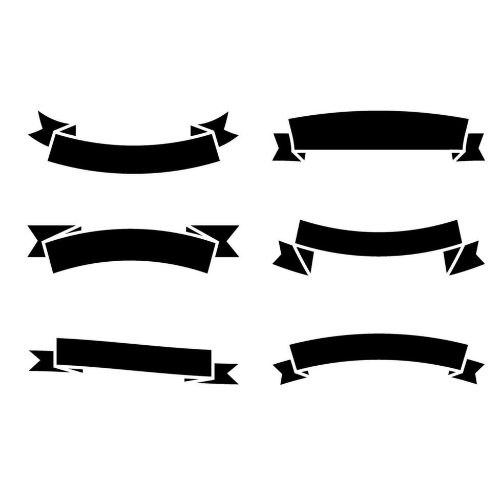 Banner icon vector set. Ribbon illustration sign collection. Label symbol. Decorative logo.