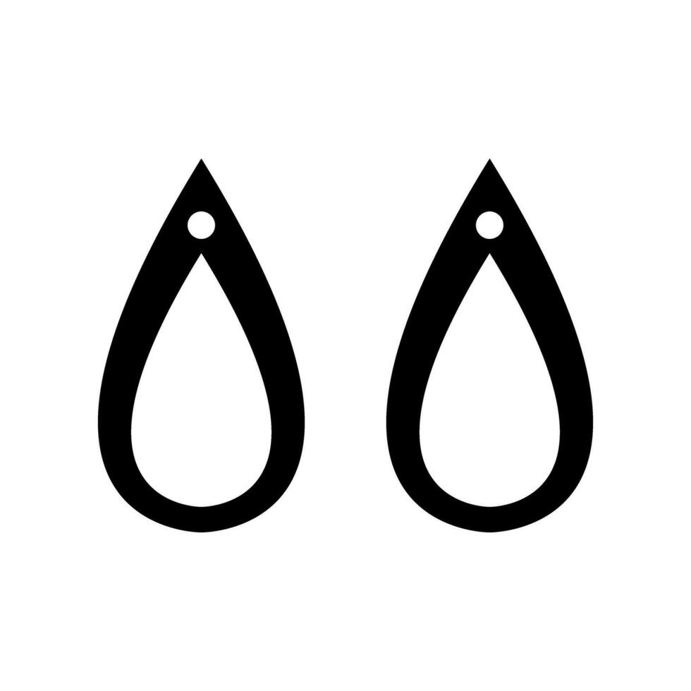 Earrings icon vector set. Teardrop earrings illustration sign collection. Bijouterie symbol or logo.
