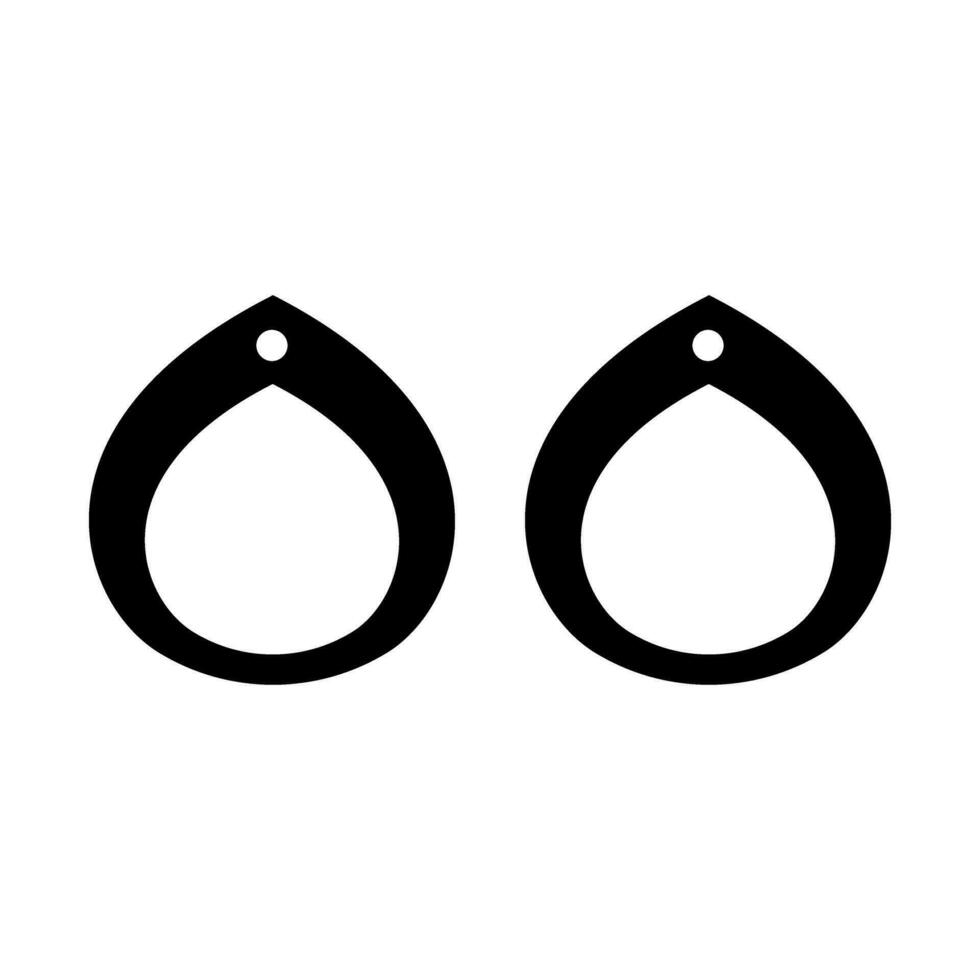 Earrings icon vector set. Teardrop earrings illustration sign collection. Bijouterie symbol or logo.