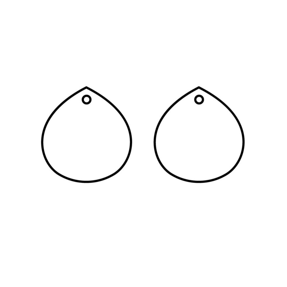Earrings icon vector set. Teardrop earrings illustration sign collection. Bijouterie symbol or logo.