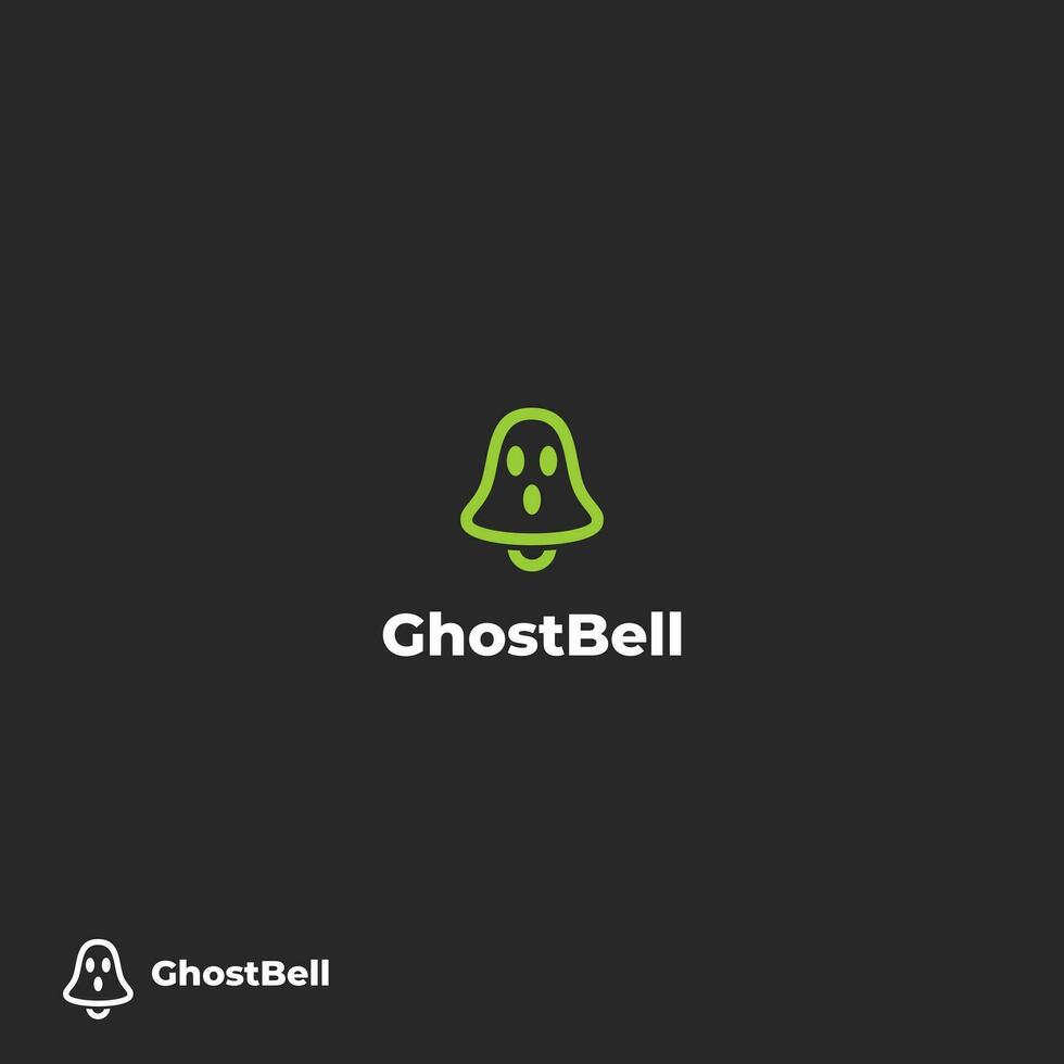 ghost combine with bell logo design creative concept vector